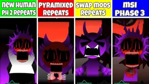 Sprunki MSI Фаза 3 – New Human Фаза 2, Swap Mods & Pyramixed All Repeat Fan Mod
