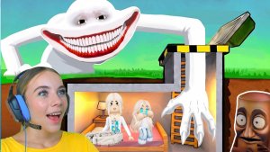 СТРОЮ БУНКЕР, ЧТОБЫ ЗАЩИТИТЬ МАЛЫША АЛЁНУ ОТ МОНСТРА в ROBLOX!