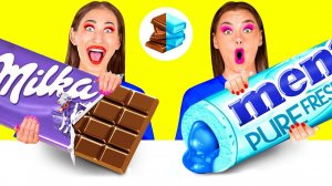 Жевательная Резинка vs Шоколадная Еда Челлендж # Битвы с Едой от BaRaDa Gold Challenge