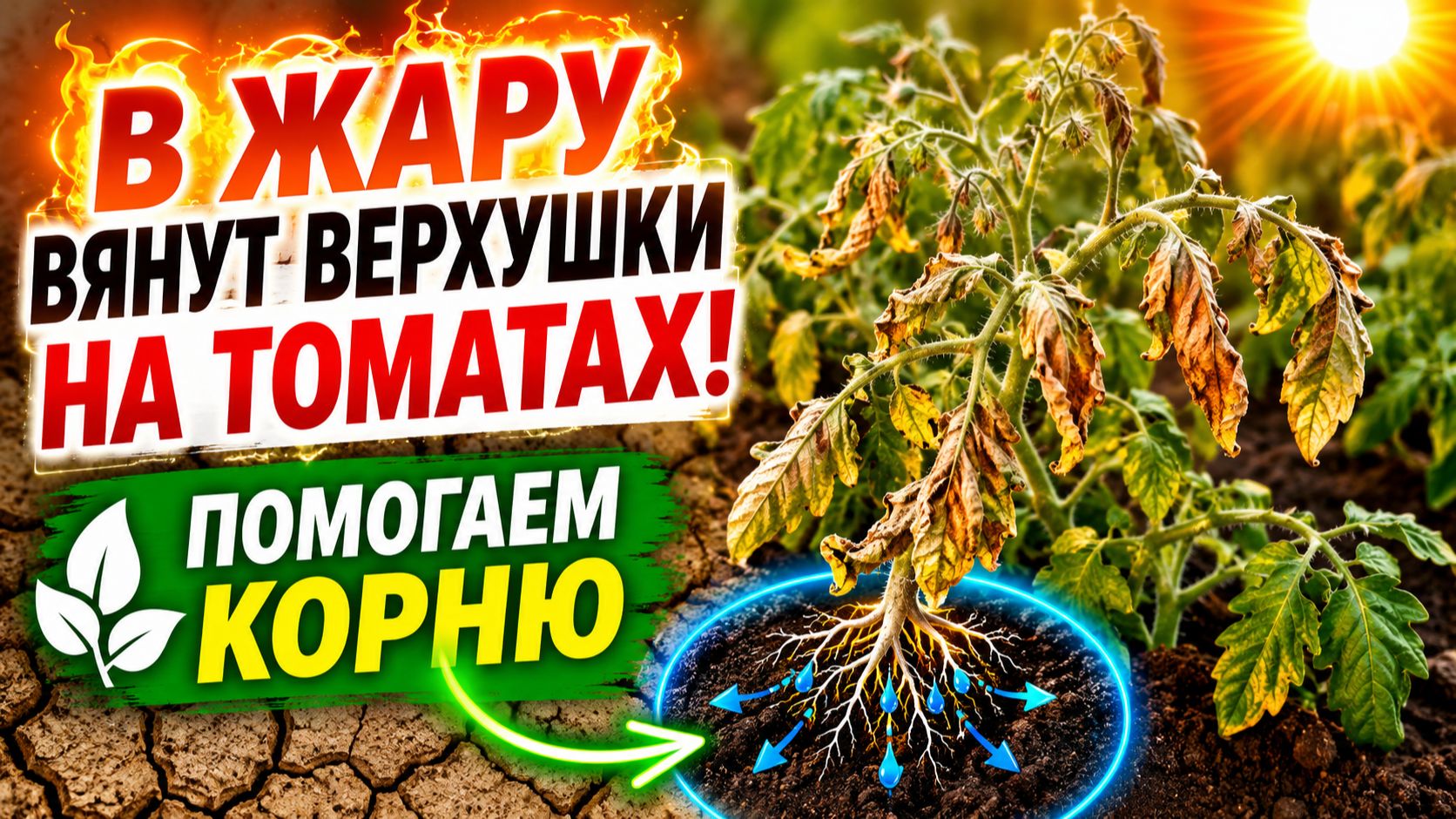 Томаты. Вянут в жару верхушки-как это исправить. смотреть онлайн