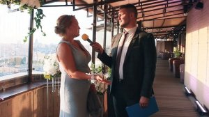 Интервью на свадьбе с гостями.