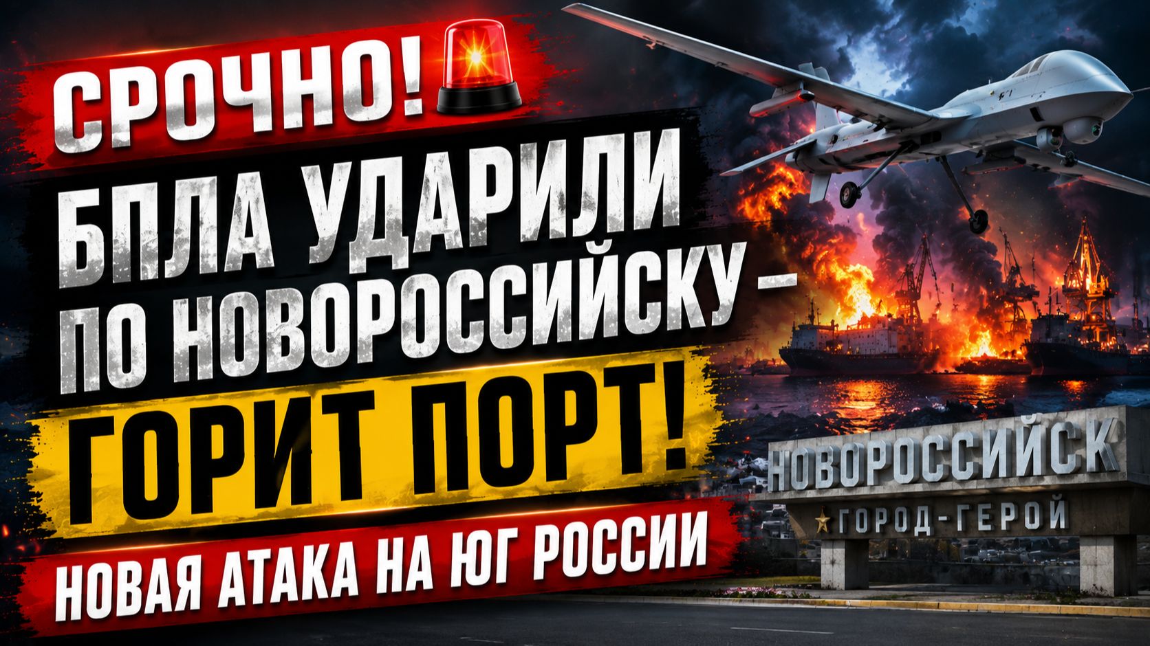🔥 СРОЧНО! БПЛА УДАРИЛИ ПО НОВОРОССИЙСКУ — ГОРИТ ПОРТ! НОВАЯ АТАКА НА ЮГ РОССИИ смотреть онлайн