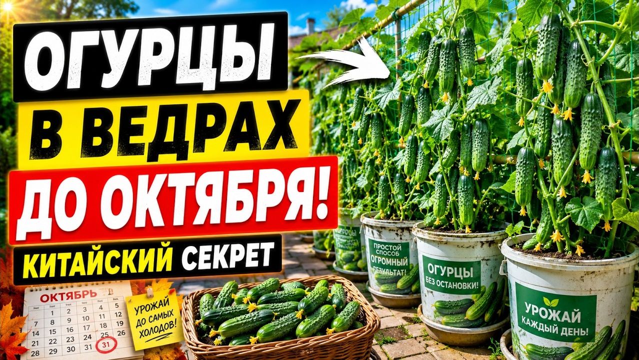 Огурцы в ведрах до октября китайский способ бесконечного урожая
