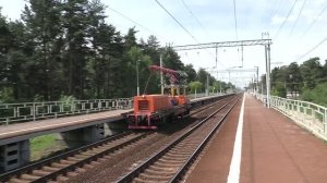 Мотовоз МПТ4-1299 (ПЧМ Вязьма) следует по 2-му главному пути.