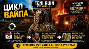 TENI RUIN PVE VANILLA+ 195.18.27.71:2240