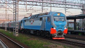 ЭП2К-503 Аврора с перегоночными вагонами проследует Грачевскую