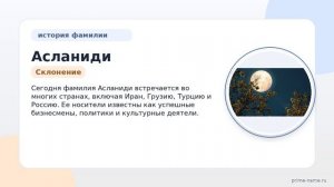 Фамилия Асланиди: происхождение, значение и склонение