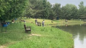 поимка карпа на большом водоёме