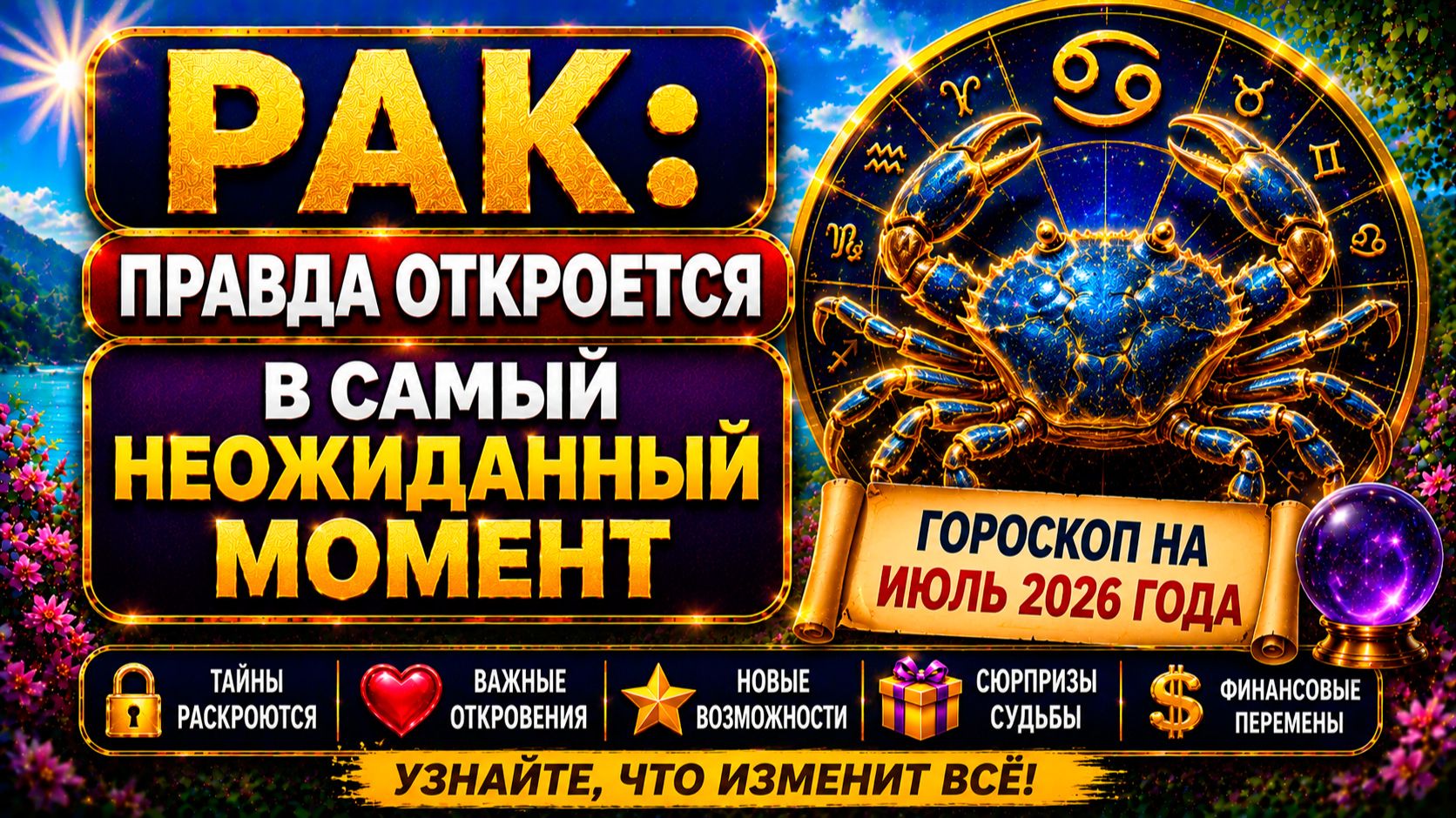 ♋ РАК: правда откроется в самый неожиданный момент 😨 Гороскоп на июль 2026 смотреть онлайн