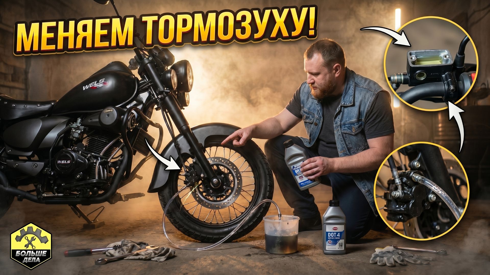 Замена тормозной жидкости (передний тормоз) Wels Трофейный смотреть онлайн