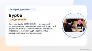 Фамилия Бурба: происхождение, значение и склонение
