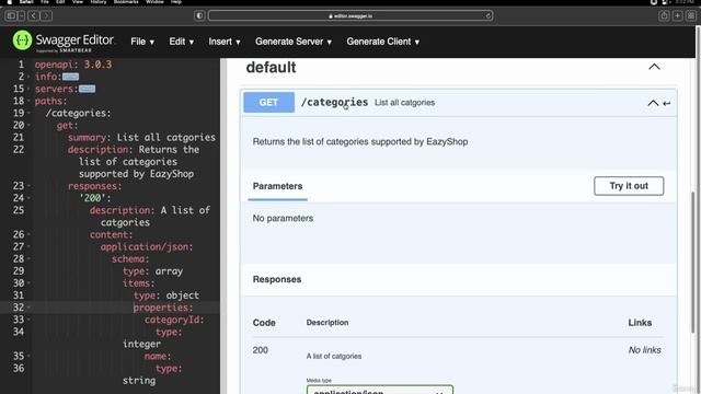21. Exploring our first path inside Swagger UI