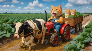 Мама-кошка подстригает шерсть на ферме и делает тигровую шапку для котят дома🐾🎩🐯