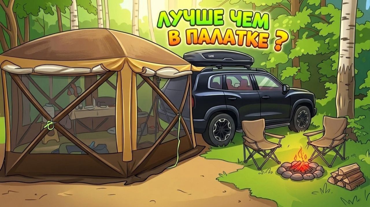 В машине лучше чем в палатке? Поехали без палатки в лес. смотреть онлайн