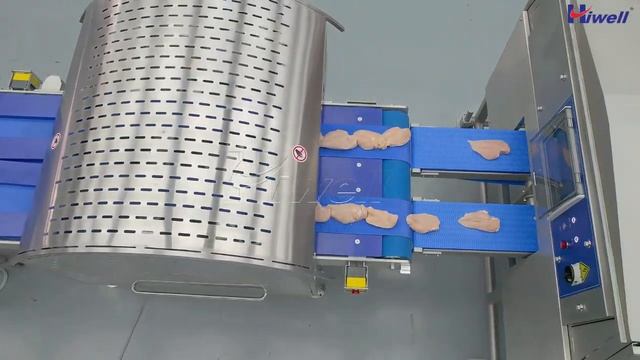 Hiwell_Линия автоматической нарезки курицы кубиками из охлажденного сырья смотреть онлайн