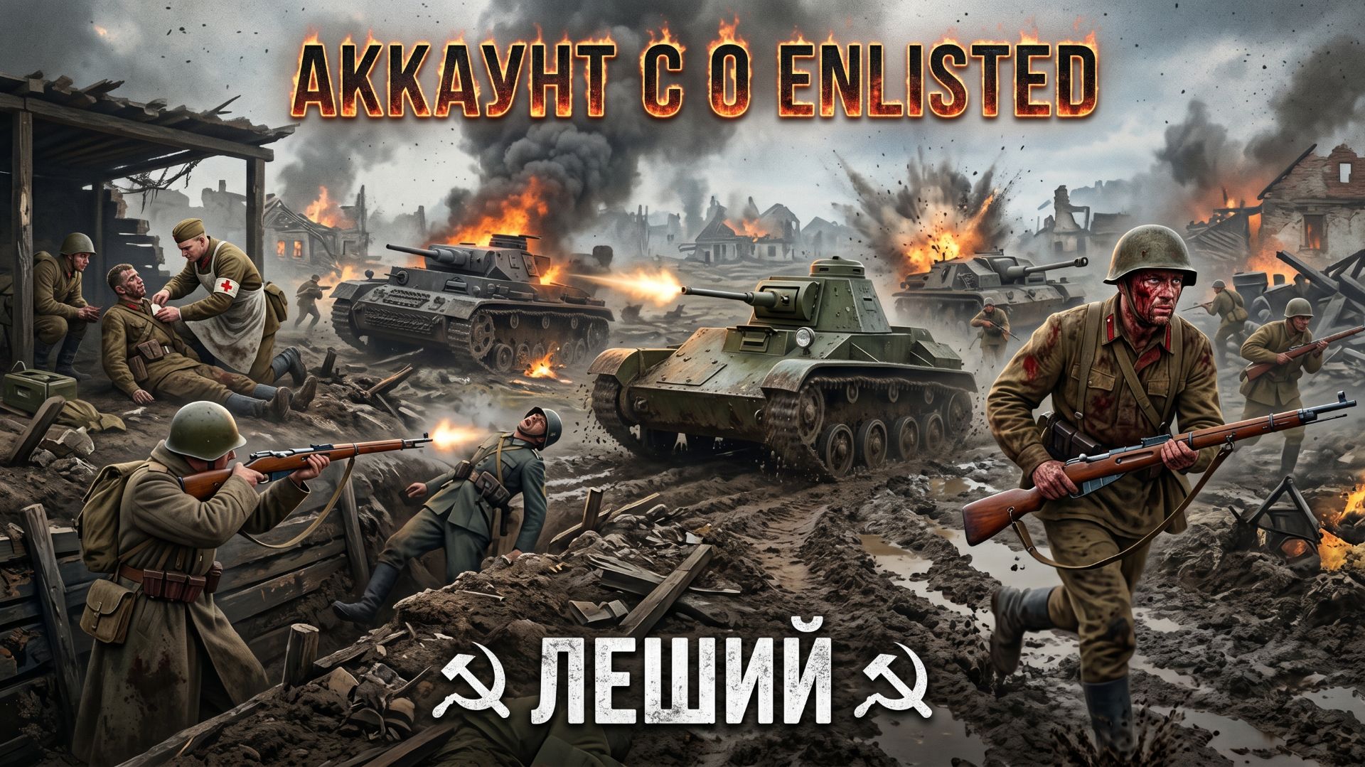 ENLISTED. БР 1. Основной акк потеряли данные ждём восстановления. Бой 1. Победа вырвана зубами. смотреть онлайн