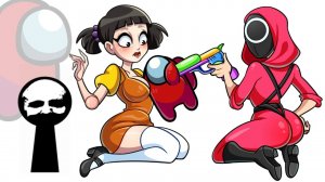 АМОГУС убивает персонажей 😱СПРУНКИ x 🦑ИГРА В КАЛЬМАРА!!!