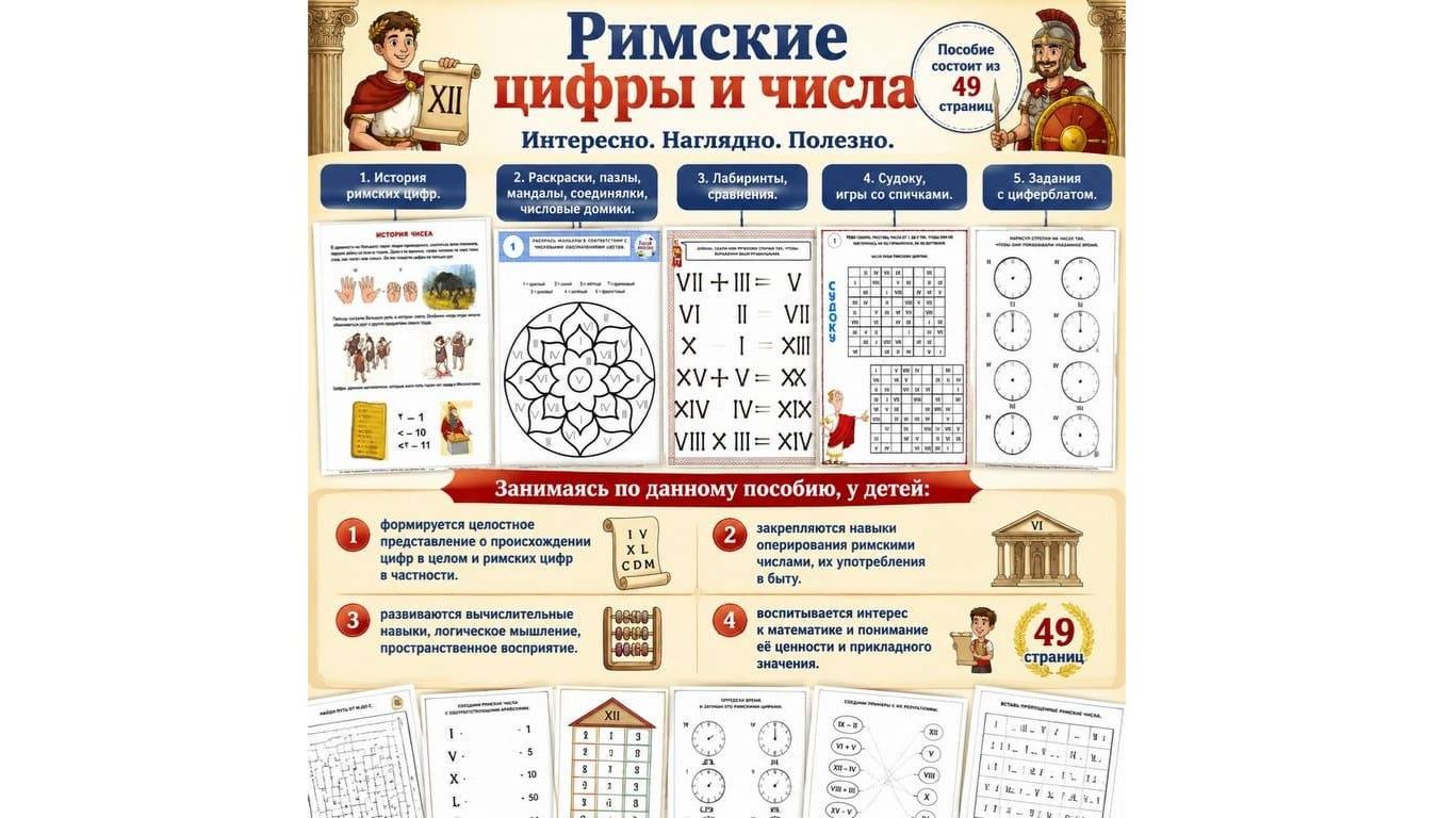 Римские цифры и числа. Детям 8-12 лет. смотреть онлайн
