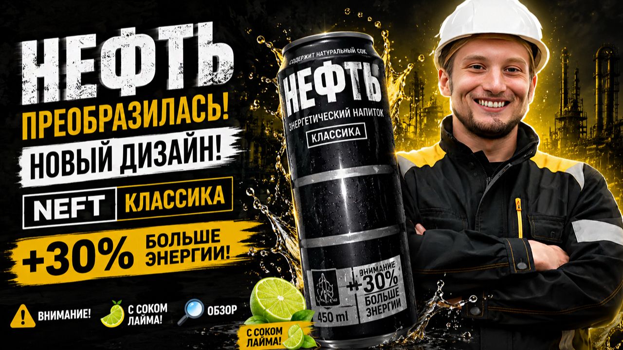 НЕФТЬ ПРЕОБРАЗИЛАСЬ!НОВЫЙ ДИЗАЙН!NEFT КЛАССИКА +30% БОЛЬШЕ ЭНЕРГИИ!ВНИМАНИЕ!С СОКОМ ЛАЙМА!ОБЗОР