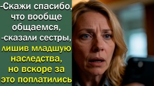 - Скажи спасибо, что вообще общаемся,- сказали сестры, лишив младшую наследства