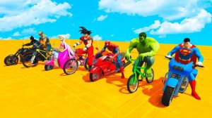 Мультяшки про супергероев на цветных BMX и мотоциклах для детей. Мультяшки для детей