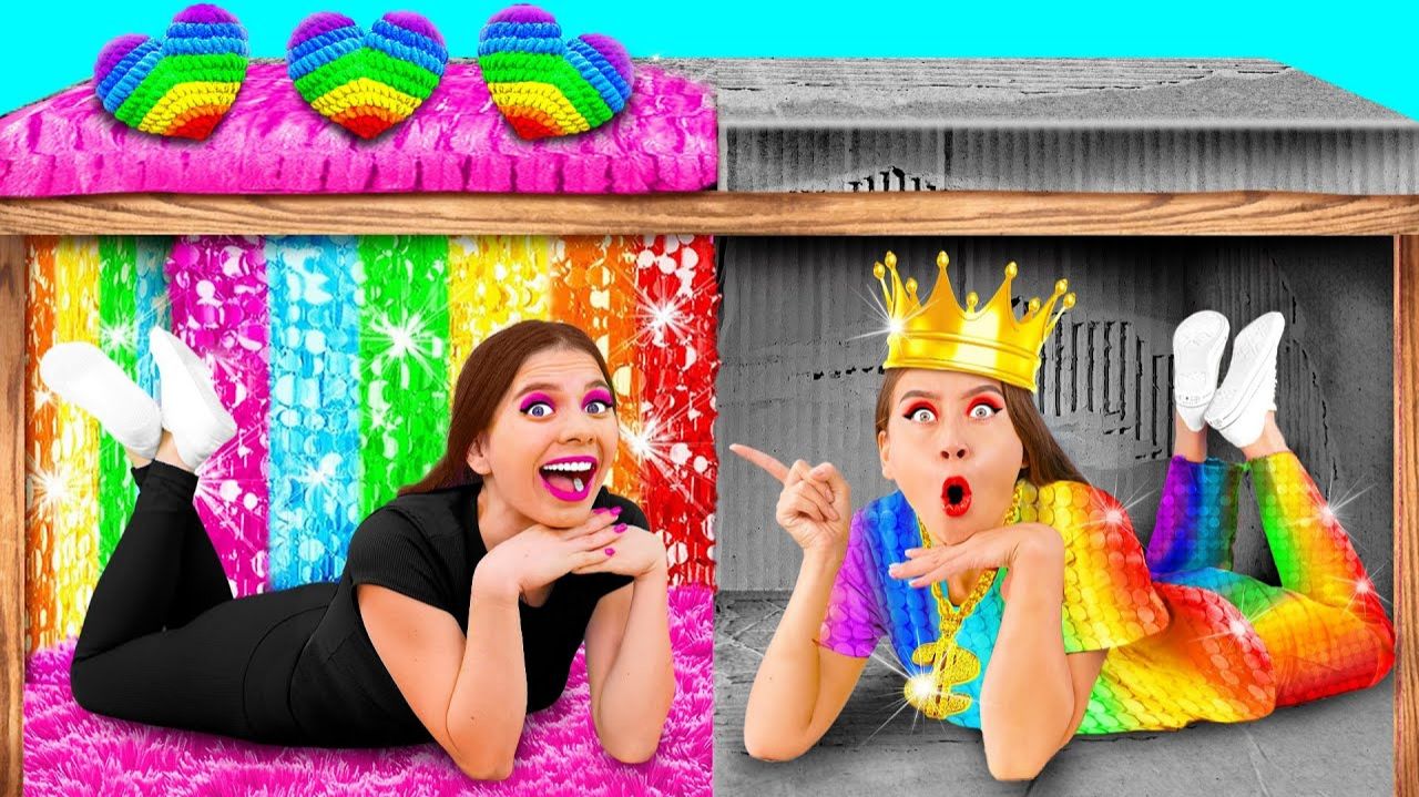 Секретный Домик Под Кроватью # Богатая vs Бедная Смешные Челленджи от TeenTeam Challenge смотреть онлайн