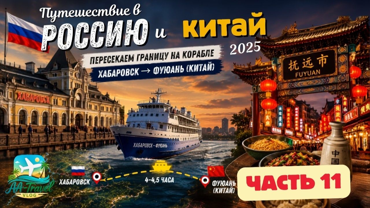 ПУТЕШЕСТВИЕ В РОССИЮ И КИТАЙ 2025 | Part 11 | Пересекаем границу на корабле: Хабаровск → Фуюань