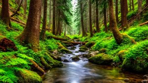 Лесной ручей. Звук текущего ручья. Шум журчания воды. Звуки Природы.