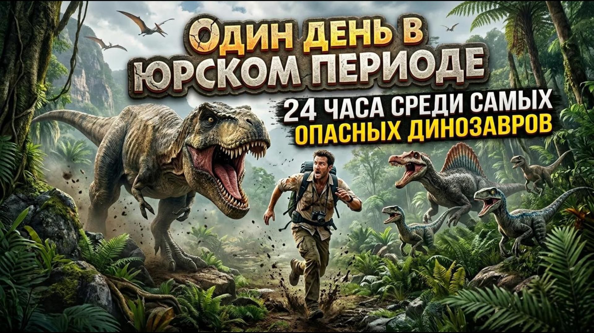 Один день в Юрском периоде! 24 часа среди самых опасных динозавров! смотреть онлайн