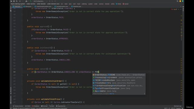 16. Adding state changing methods to Order Entity смотреть онлайн
