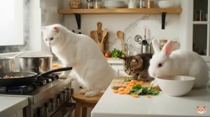 Мама-кошка подстригает шерсть на ферме и делает тигровую шапку для котят дома🐾🎩🐯
