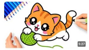 КАК НАРИСОВАТЬ ПРОСТОГО МИЛОГО КАВАЙНОГО КОТЕНКА 🧶