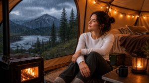 Одиночный кемпинг в шторм с невероятным видом 🌧️  ASMR Шум дождя и уютная палатка