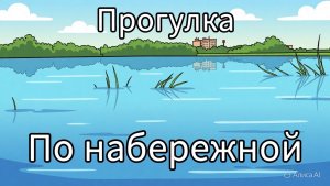 Прогулка по набережной в посёлке Комсомольский. Звуки природы, плеск воды.
