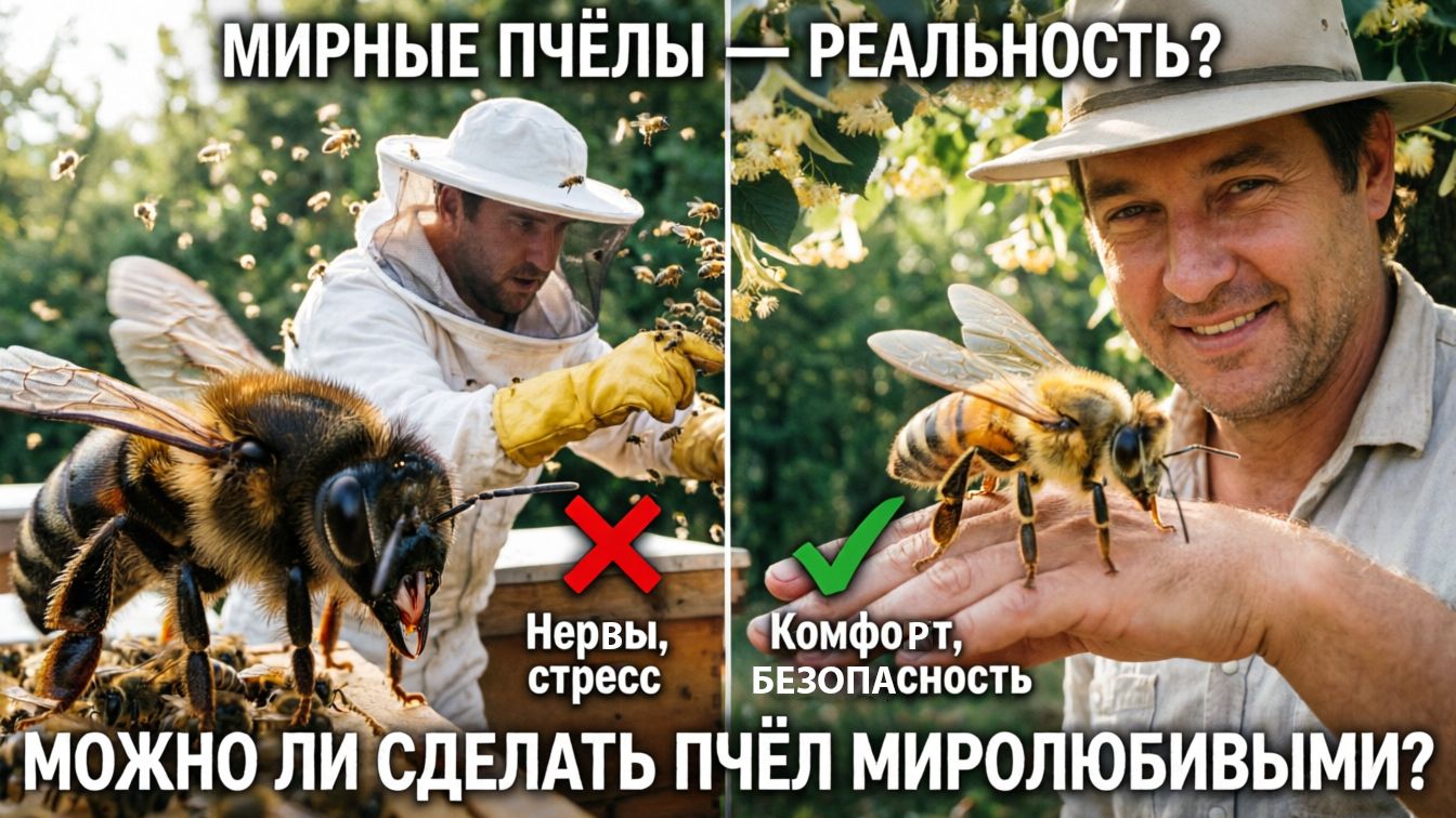 Можно ли сделать пчёл миролюбивыми? Отвечает Кашковский (и правда ли бакфаст такой спокойный?) 🐝😇