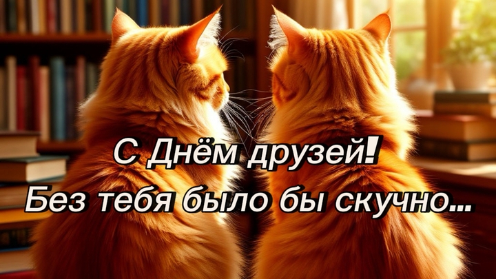 День друзей-момент радости. Шикарная музыкальная открытка.
