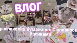 Влог с басиками 🥰распаковка бумажных сюрпризов😱🙀💗
