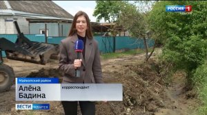 В посёлке Тульском Майкопского района продолжаются работы по устранению последствий обильных ливней