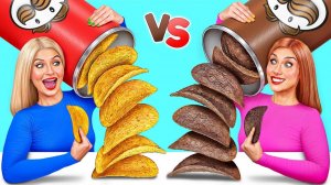 Челлендж. Шоколадная Еда vs Настоящая еда # Битвы с Едой от Multi DO Challenge