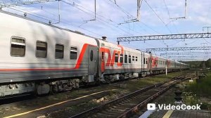 Электровоз ЭП1 045 с пассажирским поездом Адлер - Мурманск No 226С (видео 8 июня 2026 года)