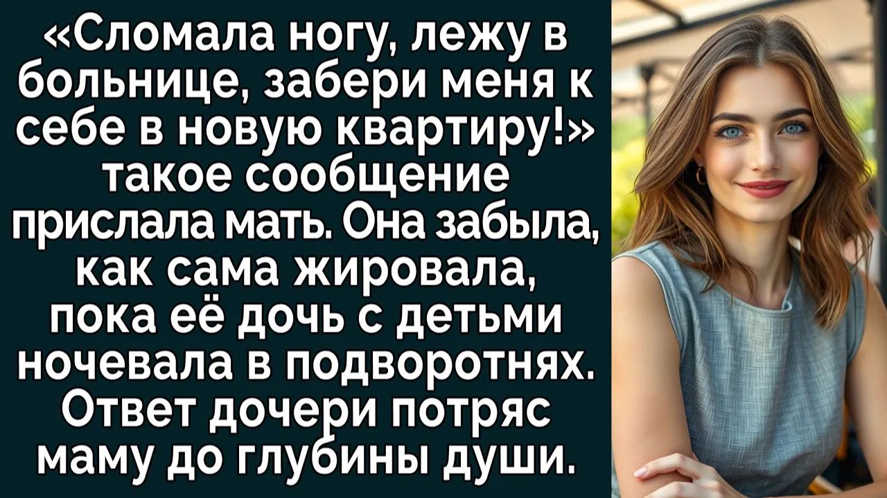 Истории из жизни| Сломала ногу, забери в квартиру! — смс от матери |Аудио рассказы|Жизненные истории смотреть онлайн