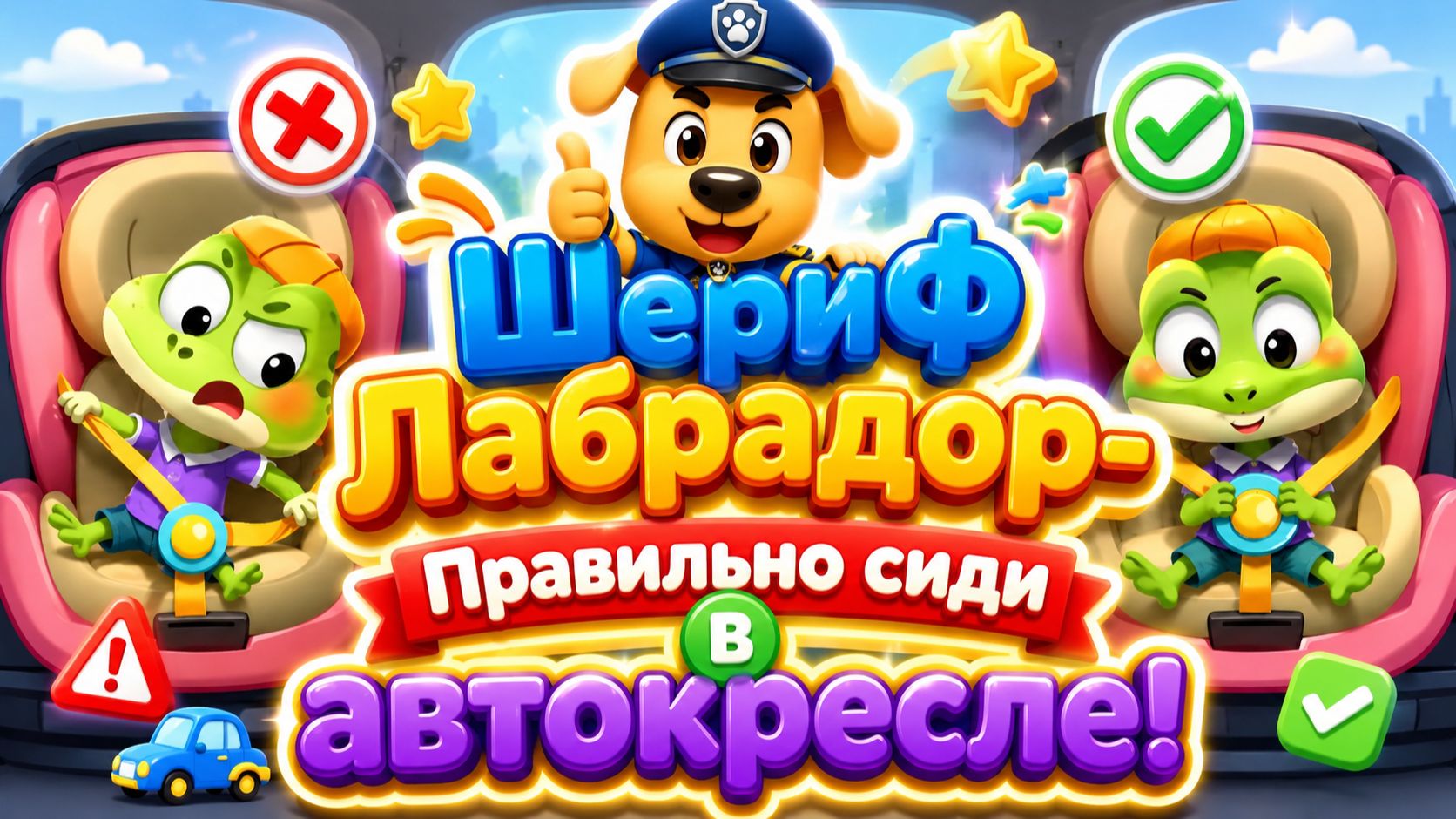 Шериф Лабрадор — Правильно сиди в автокресле! 🚗🐶 Правила безопасности для детей смотреть онлайн