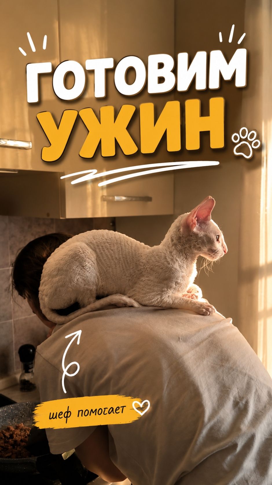 Готовим ужин. Шеф помогает 😂
