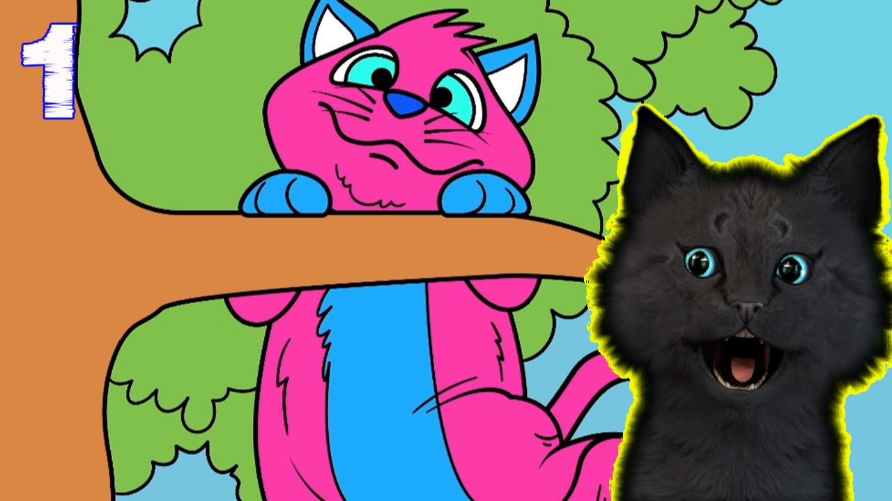 СУПЕР КОТ НАРИСОВАЛ АБИАЛЬБО В РАСКРАСКИ ДЛЯ ДЕТЕЙ: 🐱 Coloring Book for Kids #1 смотреть онлайн