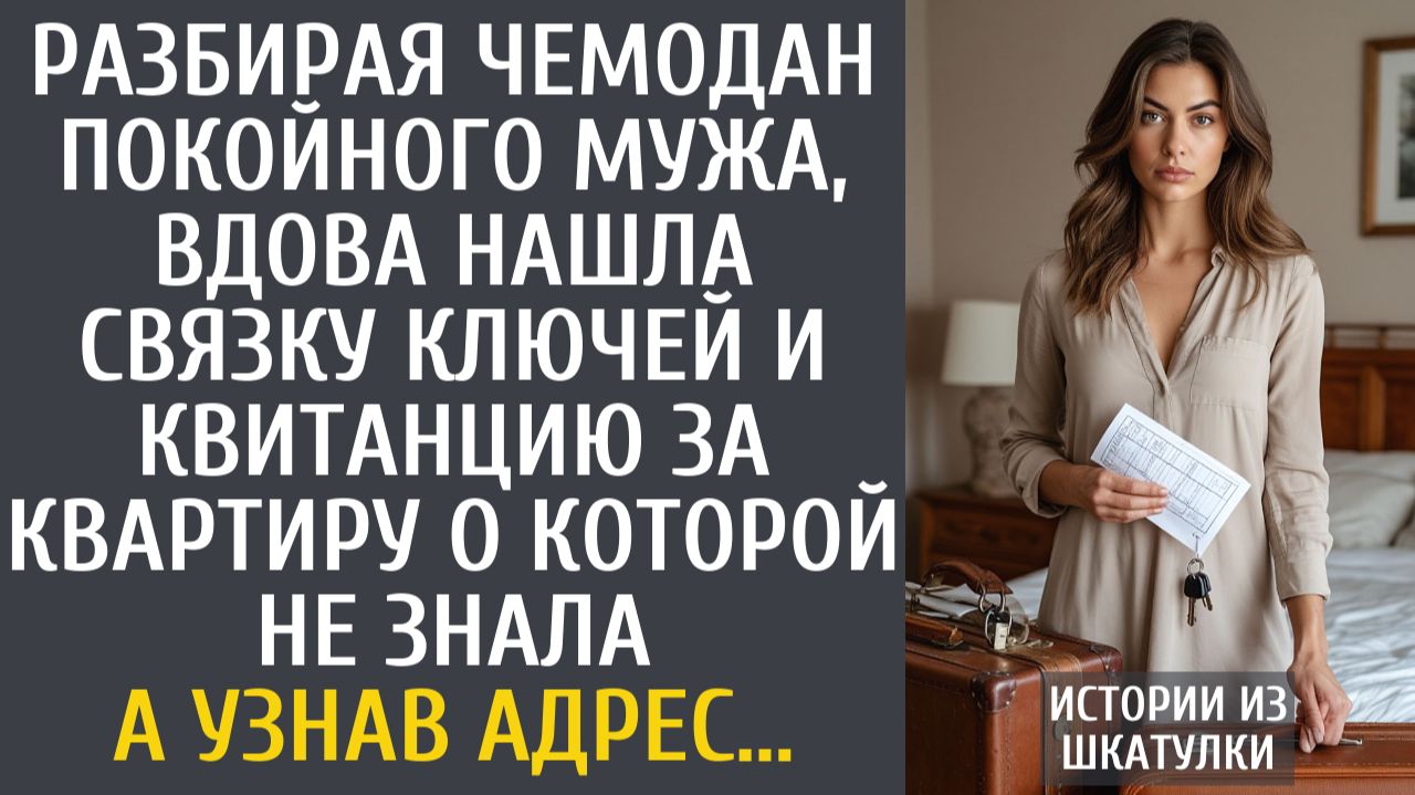 Истории из жизни Разбирая чемодан покойного мужа, нашла связку ключей и квитанцию за квартиру… смотреть онлайн