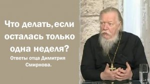 Что делать, если осталась всего одна неделя? Ответы отца Димитрия Смирнова. 2011.01.30.