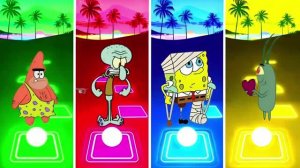 🔥 ПАТРИК против Сквидварда, Губки Боба и Планктона! | Мега-Баттл в Tiles Hop EDM Rush 🌟🐙🍍