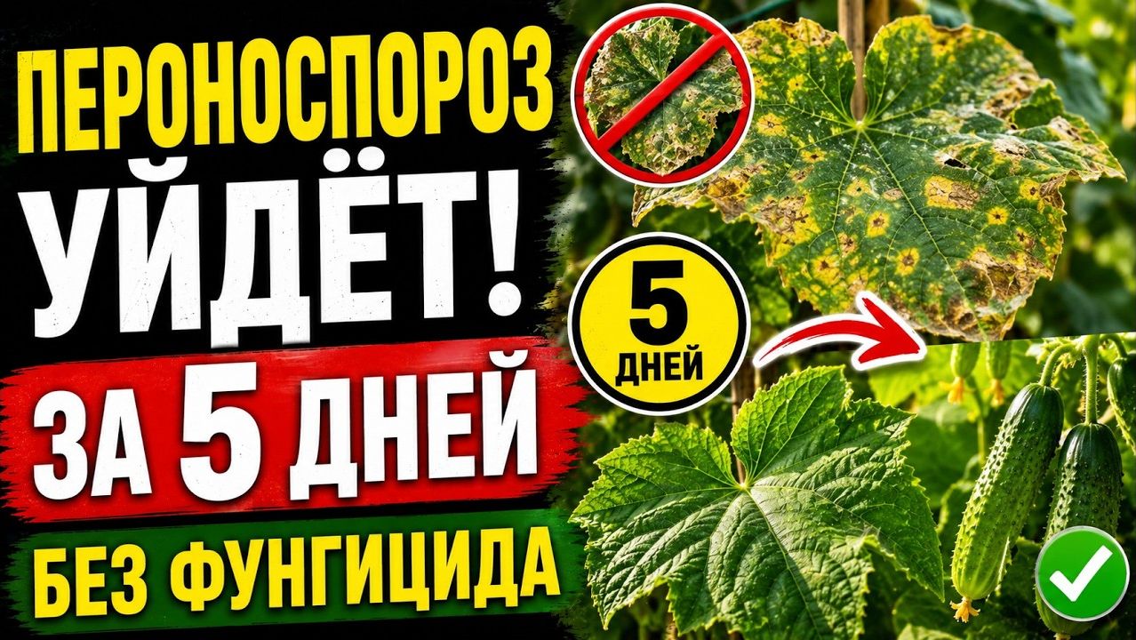 Огурцы без пероноспороза обработайте так — и листья снова станут зелёными