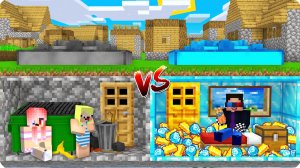 😢🤩БЕДНЫЙ БУНКЕР VS БОГАТЫЙ БУНКЕР в МАЙНКРАФТ! НУБИК