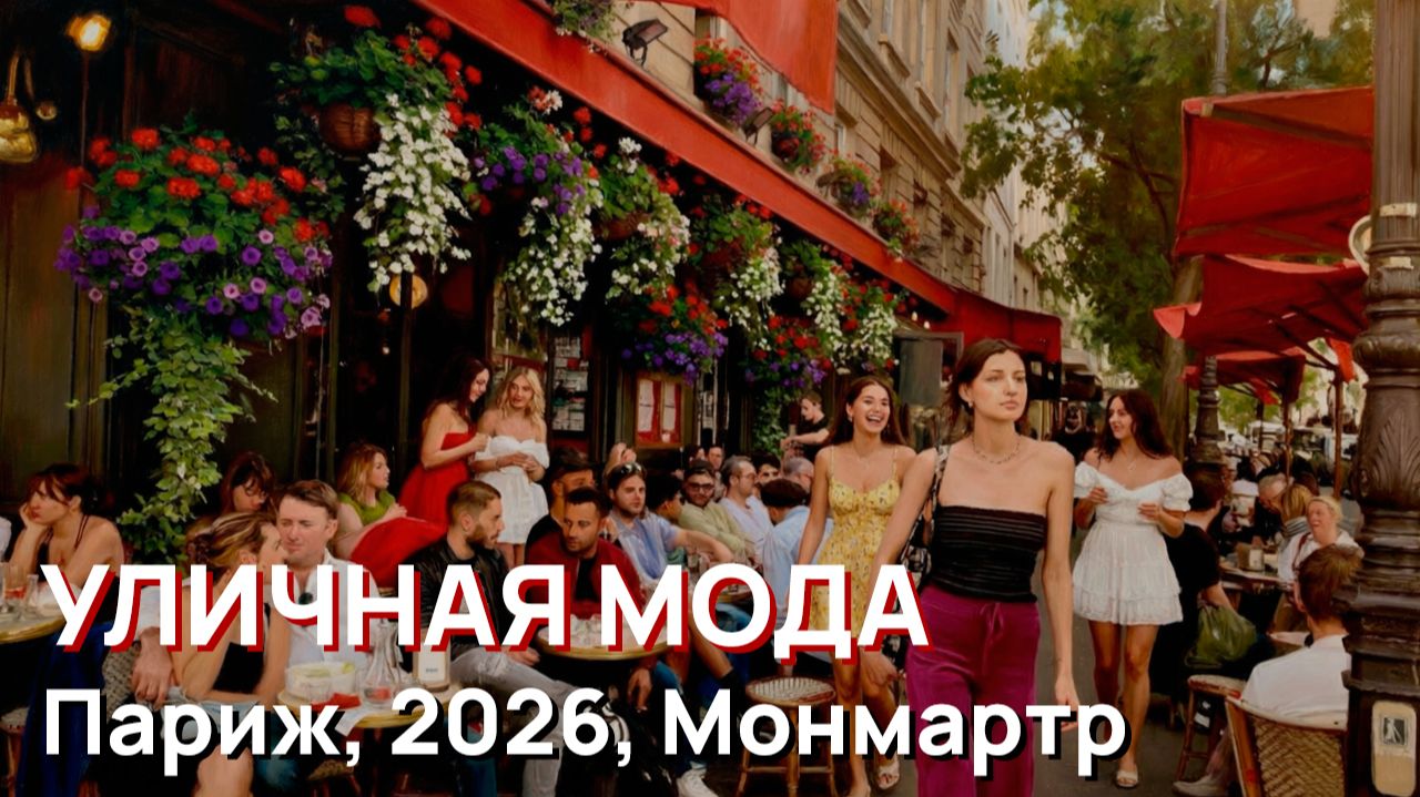 Уличная мода - Париж, 2026, Лето, Монмартр. Самые красивые улицы Парижа смотреть онлайн